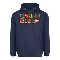 Navy teacher life Heavyweight Hoodie - texasbilliewilder