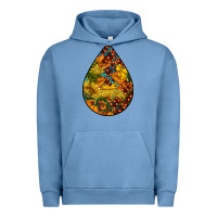 Pigment Pebble Blue Fall Teardrop Urban Hoodie - LillyAllenDesigns