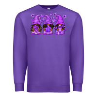 Purple Domestic Violence Warrior Afro Gnomes Premium Sweatshirt - texasbilliewilder