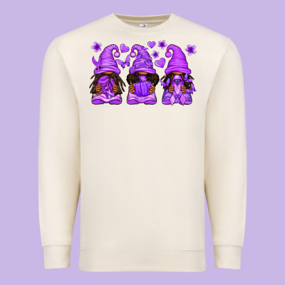 Domestic Violence Warrior Afro Gnomes Premium Sweatshirt Designed By Texasbilliewilder
