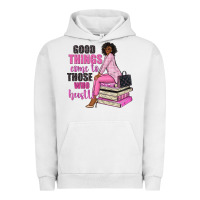 Pigment Lunar Rock good things come to those who hustle Urban Hoodie - NancyCooperArtShop