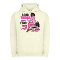 Pigment Pistachio good things come to those who hustle Urban Hoodie - NancyCooperArtShop