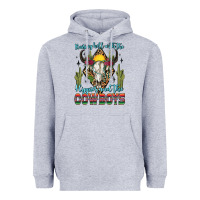 Heather Grey raising hell with the hippies and the cowboys Heavyweight Hoodie - Zillion Design Studio