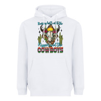 White raising hell with the hippies and the cowboys Heavyweight Hoodie - Zillion Design Studio