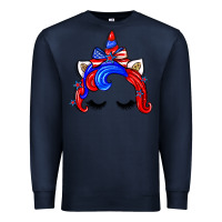 Navy 4th of july unicorn Premium Sweatshirt - Zillion Design Studio