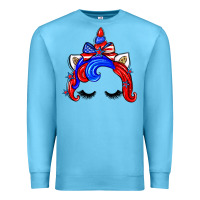 Ocean Blue 4th of july unicorn Premium Sweatshirt - Zillion Design Studio