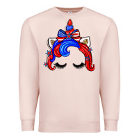 Pale Pink 4th of july unicorn Premium Sweatshirt - Zillion Design Studio