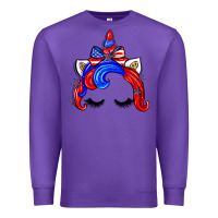 Purple 4th of july unicorn Premium Sweatshirt - Zillion Design Studio