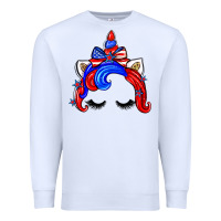 White 4th of july unicorn Premium Sweatshirt - Zillion Design Studio