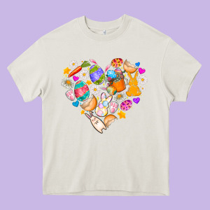 Easter Love Heavy Core Tee Designed By Cowhidedigitalart