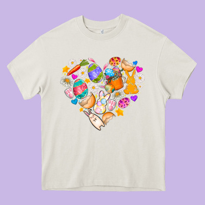 Easter Love Heavy Core Tee Designed By Cowhidedigitalart
