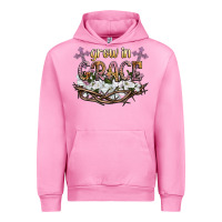 Fuchsia Pink grow in grace Urban Hoodie - NancyCooperArtShop
