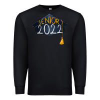 Black senior 2022 graduation cap Premium Sweatshirt - RanaPortraitStore