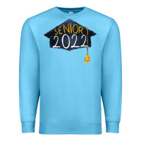 Ocean Blue senior 2022 graduation cap Premium Sweatshirt - RanaPortraitStore