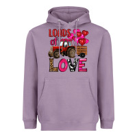 Lavender valentine's day loads of love tractor with pin heart balloons Heavyweight Hoodie - RanaPortraitStore