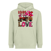 Matcha valentine's day loads of love tractor with pin heart balloons Heavyweight Hoodie - RanaPortraitStore