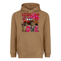 Toasted Coconut valentine's day loads of love tractor with pin heart balloons Heavyweight Hoodie - RanaPortraitStore