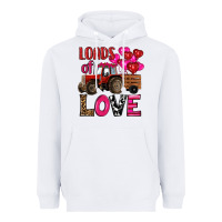 White valentine's day loads of love tractor with pin heart balloons Heavyweight Hoodie - RanaPortraitStore