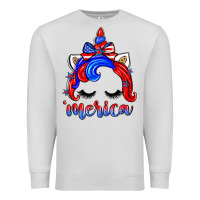 Dove Grey 4th of july 'merica unicorn Premium Sweatshirt - Zillion Design Studio