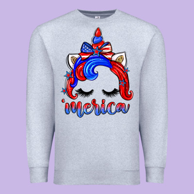 4th Of July 'merica Unicorn Premium Sweatshirt Designed By Zillion Design Studio