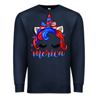 Navy 4th of july 'merica unicorn Premium Sweatshirt - Zillion Design Studio
