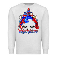 Oatmeal Heather 4th of july 'merica unicorn Premium Sweatshirt - Zillion Design Studio