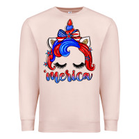 Pale Pink 4th of july 'merica unicorn Premium Sweatshirt - Zillion Design Studio