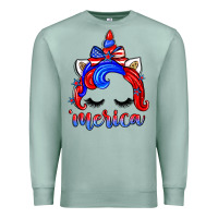 Seafoam 4th of july 'merica unicorn Premium Sweatshirt - Zillion Design Studio