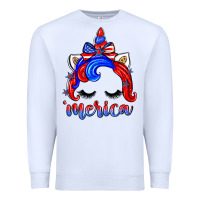 White 4th of july 'merica unicorn Premium Sweatshirt - Zillion Design Studio