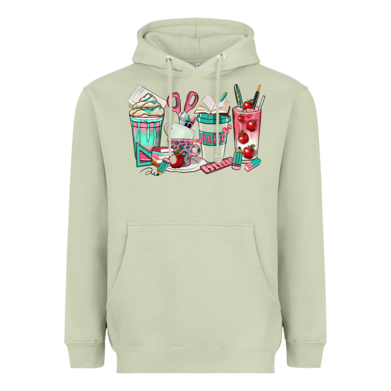 Teacher Coffee Cups Heavyweight Hoodie by texasbilliewilder | Teevron