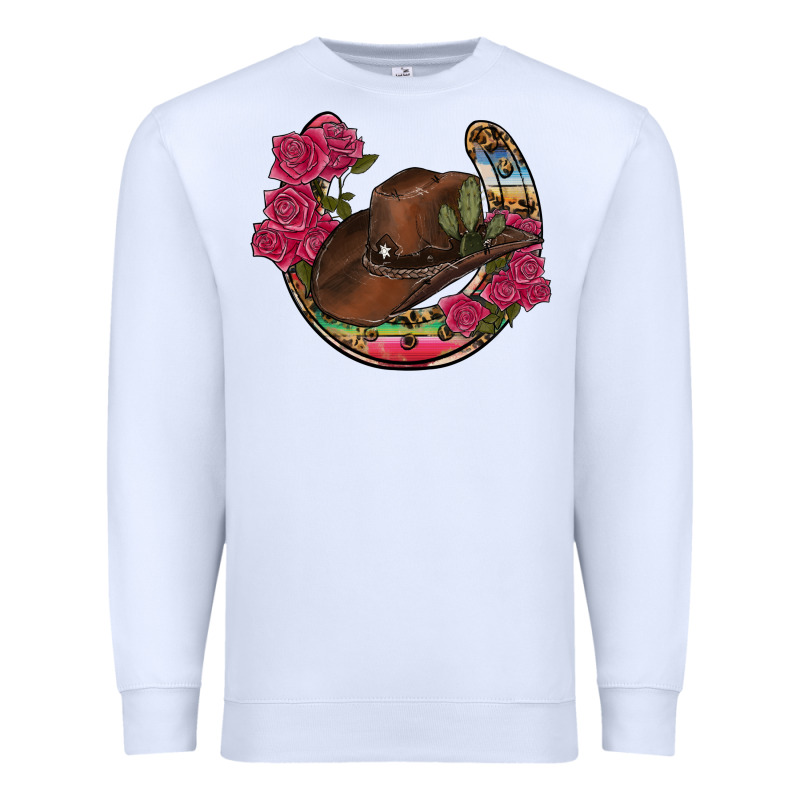 Western Serape Horseshoe Premium Sweatshirt by RanaPortraitStore | Teevron