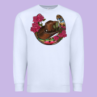 Western Serape Horseshoe Premium Sweatshirt Designed By Ranaportraitstore