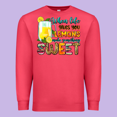 When Life Gives You Lemons Make Someting Sweet Premium Sweatshirt Designed By Zillion Design Studio