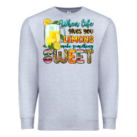 Heather Grey when life gives you lemons make someting sweet Premium Sweatshirt - Zillion Design Studio
