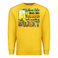 Lemon when life gives you lemons make someting sweet Premium Sweatshirt - Zillion Design Studio