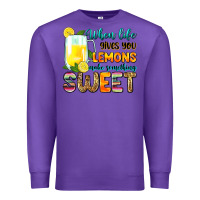 Purple when life gives you lemons make someting sweet Premium Sweatshirt - Zillion Design Studio