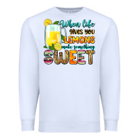 White when life gives you lemons make someting sweet Premium Sweatshirt - Zillion Design Studio