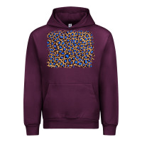 Mauve Wine leopard with navy blue glitter Urban Hoodie - Artiststas