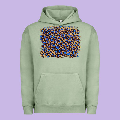 Leopard With Navy Blue Glitter Urban Hoodie Designed By Artiststas