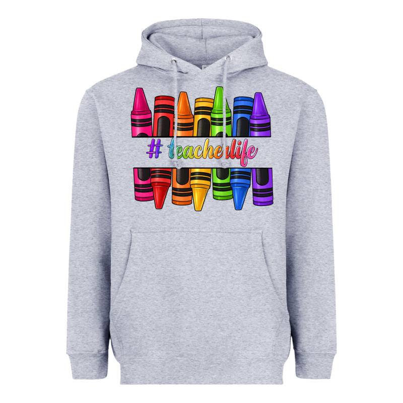 Teacher Life Crayons Heavyweight Hoodie by texasbilliewilder | Teevron