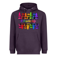 Plum teacher life crayons Heavyweight Hoodie - texasbilliewilder
