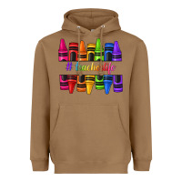 Toasted Coconut teacher life crayons Heavyweight Hoodie - texasbilliewilder