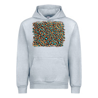 Heather Grey leopard with turquoise glitter Urban Hoodie - Artiststas