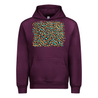 Mauve Wine leopard with turquoise glitter Urban Hoodie - Artiststas