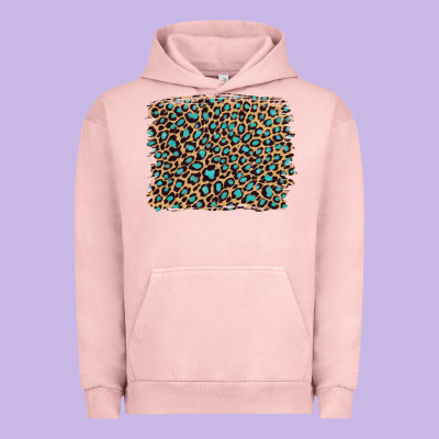 Leopard With Turquoise Glitter Urban Hoodie Designed By Artiststas