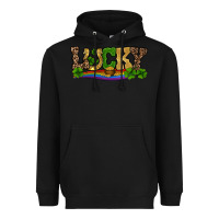 Black st patricks shamrock gold with rainbow Heavyweight Hoodie - RanaPortraitStore