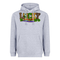 Heather Grey st patricks shamrock gold with rainbow Heavyweight Hoodie - RanaPortraitStore