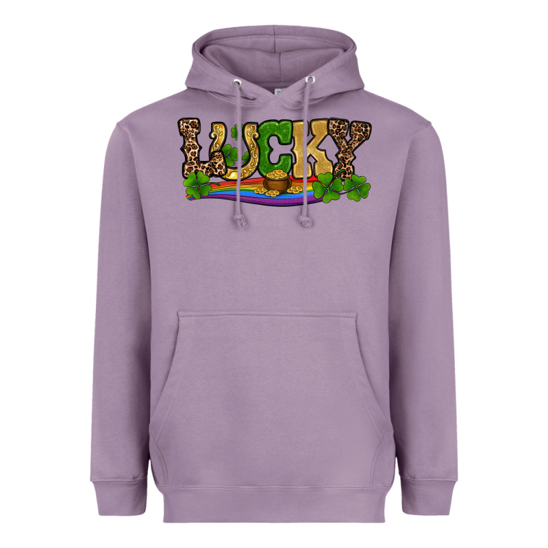 St Patricks Shamrock Gold With Rainbow Heavyweight Hoodie by RanaPortraitStore | Teevron