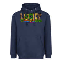 Navy st patricks shamrock gold with rainbow Heavyweight Hoodie - RanaPortraitStore