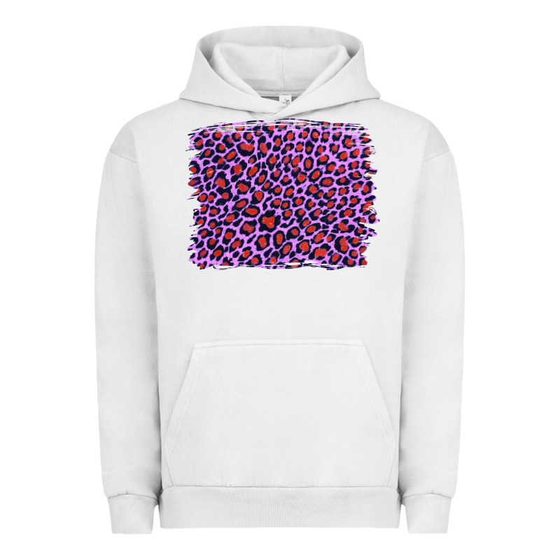 Lilac Leopard With Red Glitter Urban Hoodie by Artiststas | Teevron